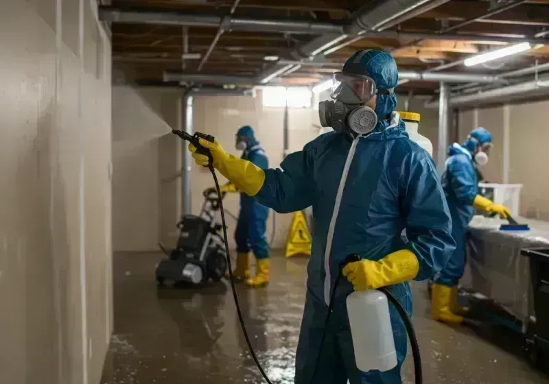 Basement Sanitization and Antimicrobial Treatment process in Security-Widefield, CO